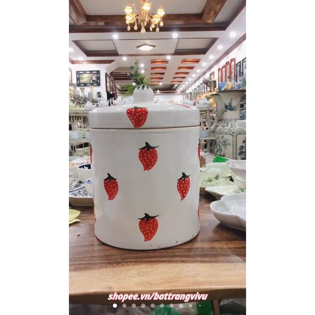 Hũ Muối Dưa  Sứ tráng men 2 mặt Bát Tràng
