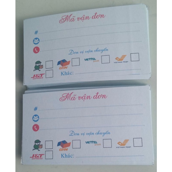 Phiếu ghi mã vận đơn  có lớp keo in theo yêu cầu