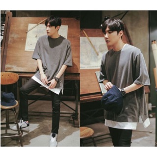 Áo longline xẻ tà đôi