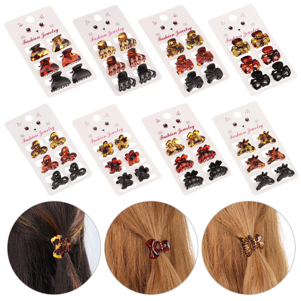 HS Set 6 Kẹp Tóc Nhựa Họa Tiết Da Báo Cho Nữ