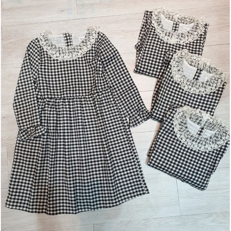 Váy kẻ cổ ren Zara Kids siêu tiểu thư - HÀNG DƯ XỊN 100% (Ảnh thật)