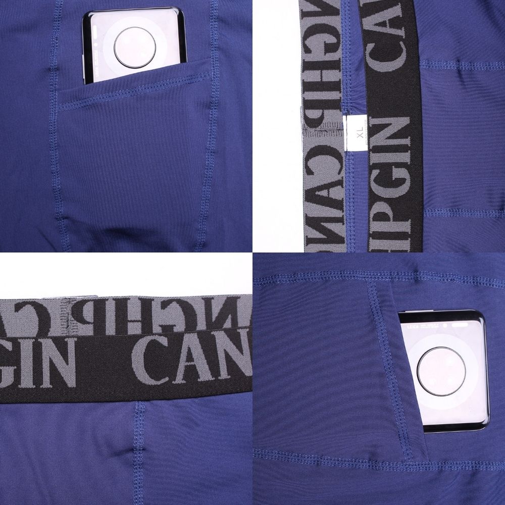 Quần dài thể thao dáng ôm vải co giãn tốt thiết kế cá tính cho nam