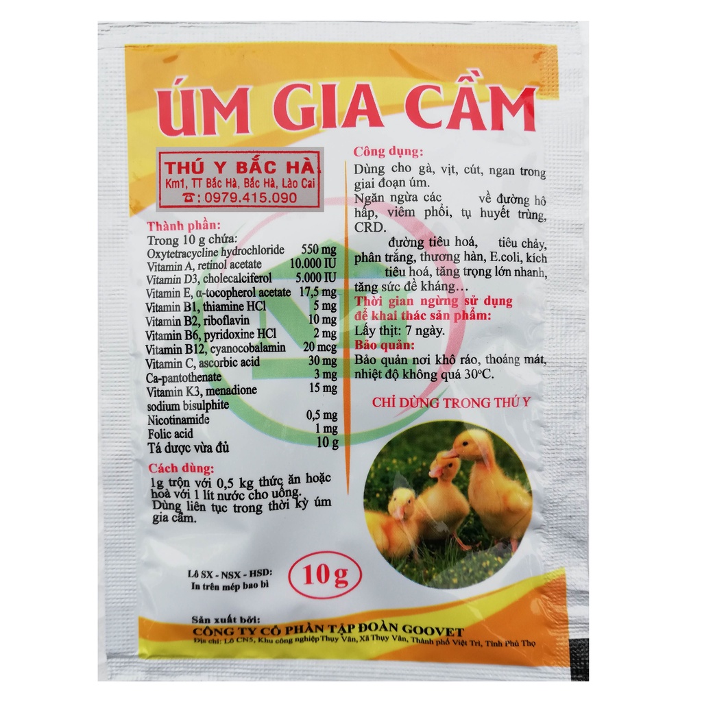 ÚM GIA CẦM 10 g Bổ sung dinh dưỡng, kích thèm ăn chảy cho gà chọi, chim cảnh