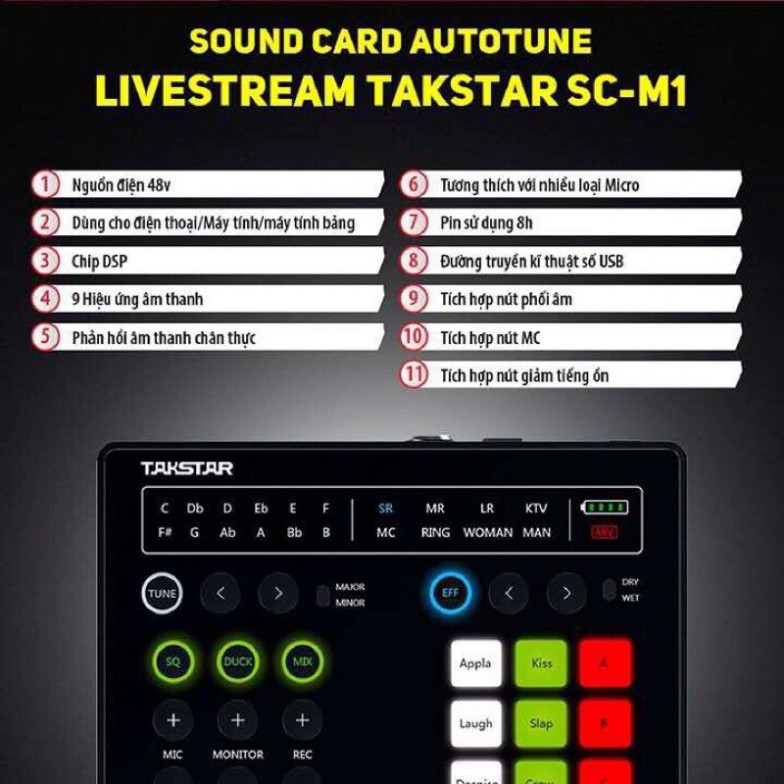 Sound card SC M1 hỗ trợ karaoke và livestream cho cách dòng mic thu âm từ 5V và 48V ♥️♥️