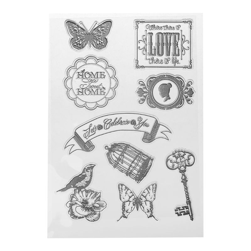 Con dấu trong suốt bằng silicon trang trí thiệp/ sổ tay thủ công đẹp mắt