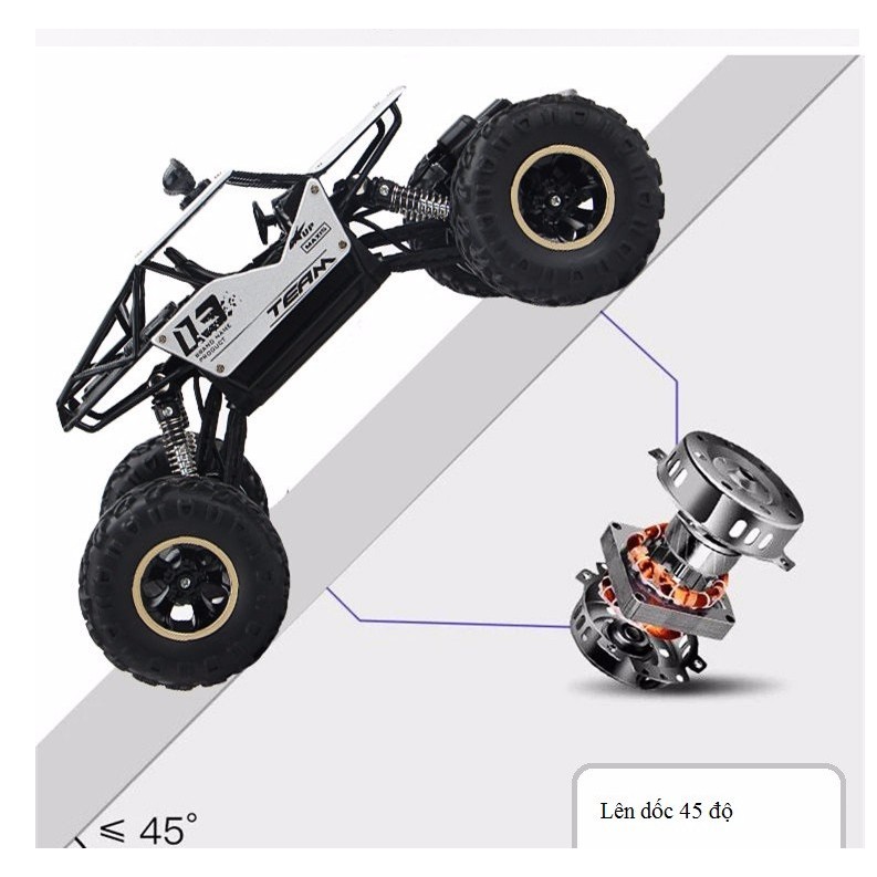 Xe ô tô địa hình điều khiển từ xa sóng 2.4G pin sạc tỉ lệ 1:1́6 đồ chơi trẻ em