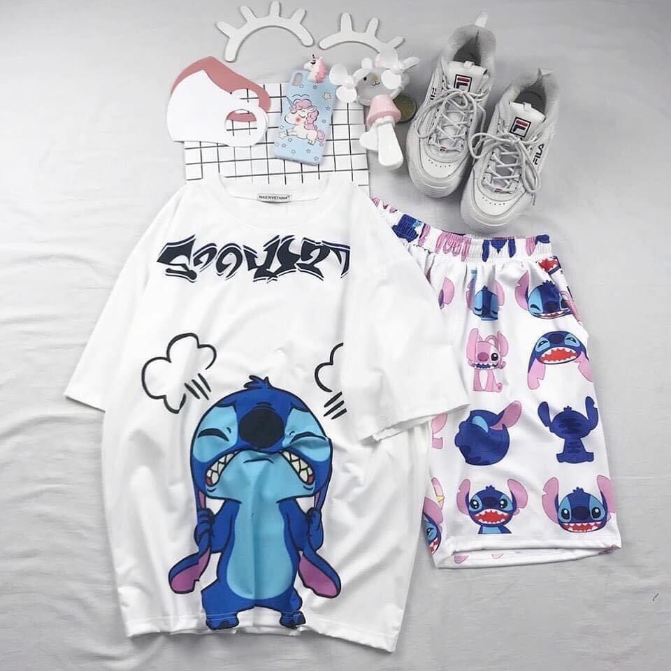 [HOT NHẤT]Áo Thun Nam Nữ STITCH Nhăn Unisex From Rộng Hot Trend Mới Vải Mềm Mịn Giá Xưởng