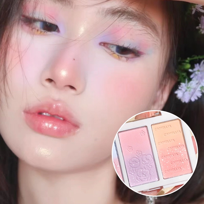 Bảng phấn má hồng 3 ô Xixi nhũ lì