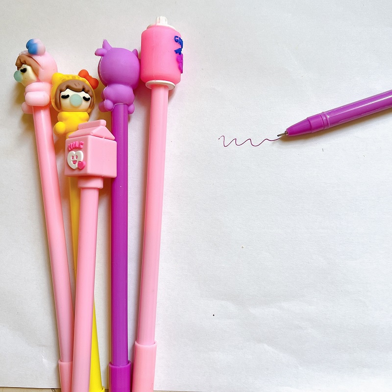 Bút mực tím cute hình đầu thú siêu dễ thương