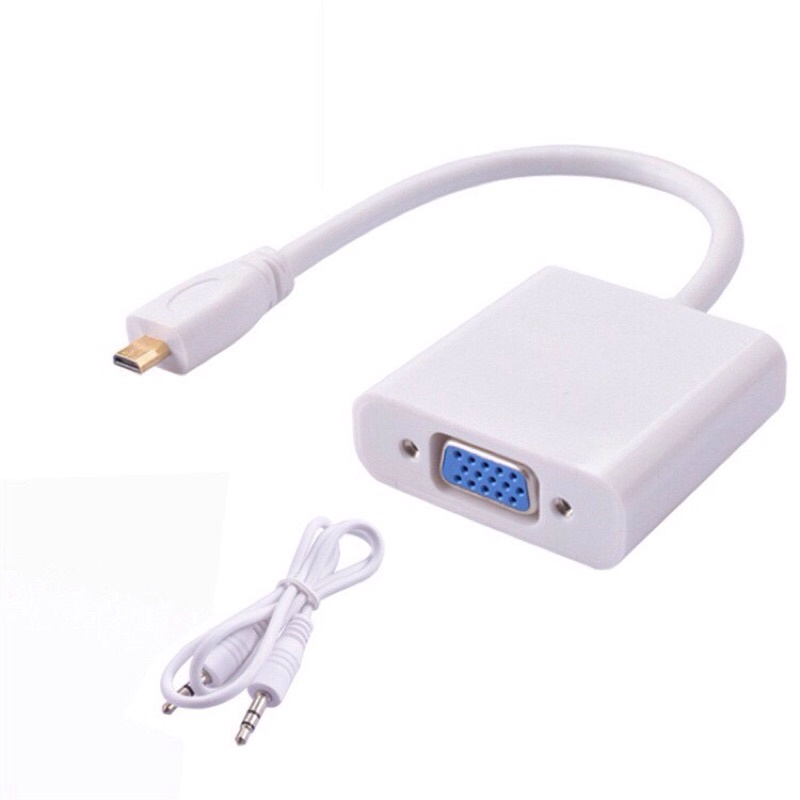 Cáp Micro HDMi To VGA + Audio - Cáp Chuyển Micro HDMI Sang VGA ( Màu Ngẫu Nhiên ) full box, hàng xịn chất lượng cao.
