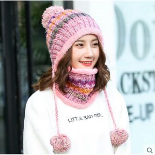 BỘ MŨ NÓN LEN + KHĂN LEN NỮ + NÓN LEN + KHĂN CHOÀNG CỔ