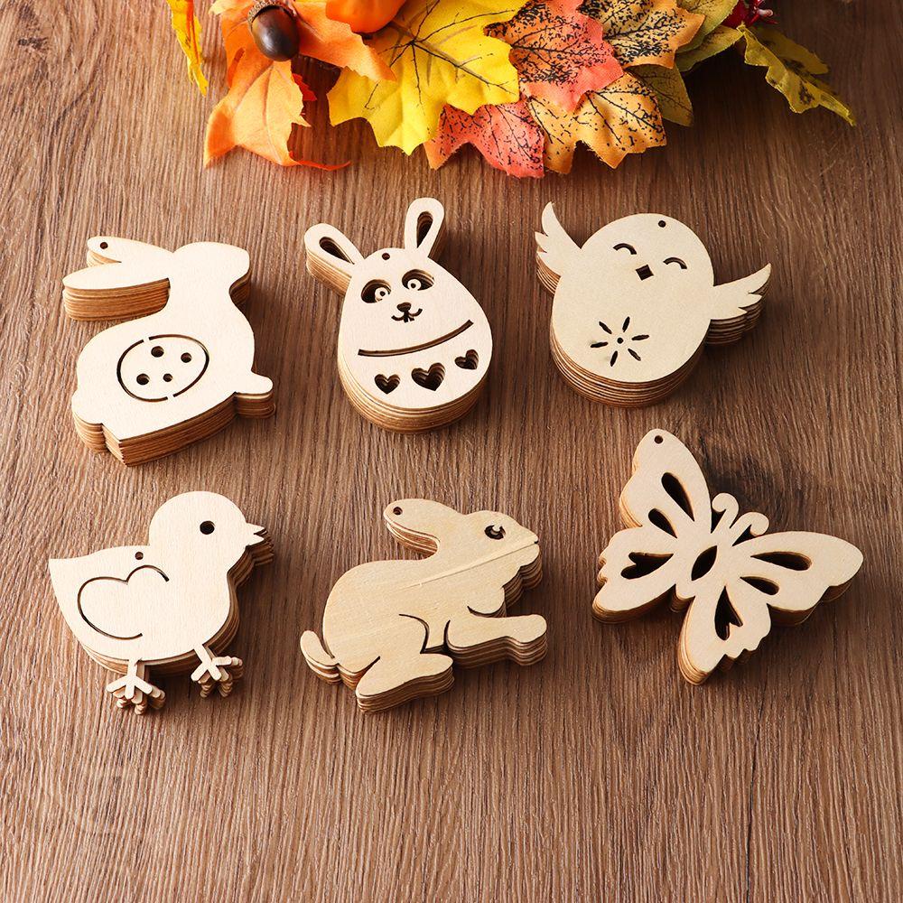 LANSEL Set 10 Thẻ Treo Trang Trí Sổ Tay DIY Hình Trứng Phục Sinh Chưa Hoàn Thiện