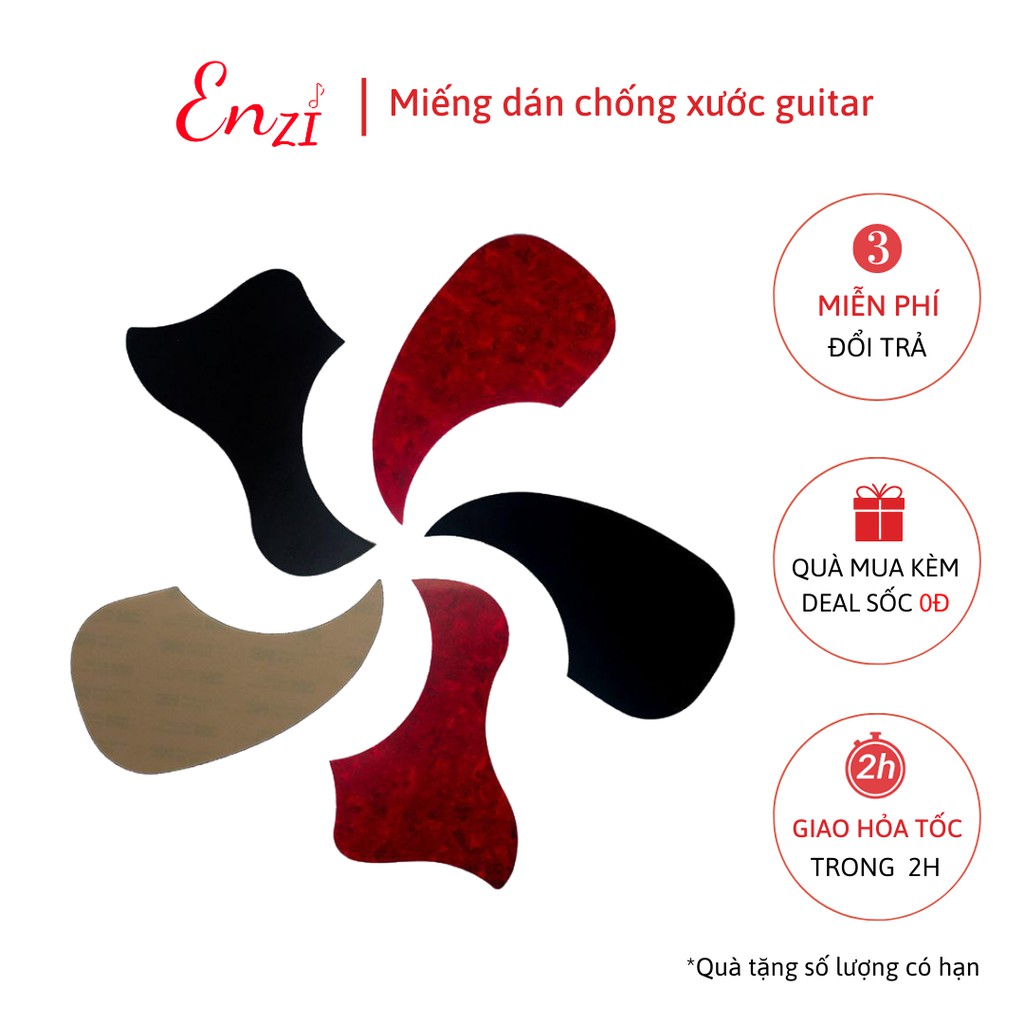 Miếng dán Hình chim Đen chống trầy xước cho đàn guitar acoustic, classic Enzi