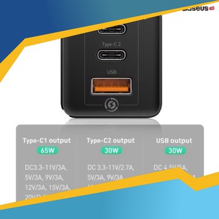 BIG SALE  Bộ sạc nhanh đa năng thế hệ mới Baseus GaN Travel Quick Charger 65W cho Smartphone/ Tablet/ iPad/ Macbook/ Lap