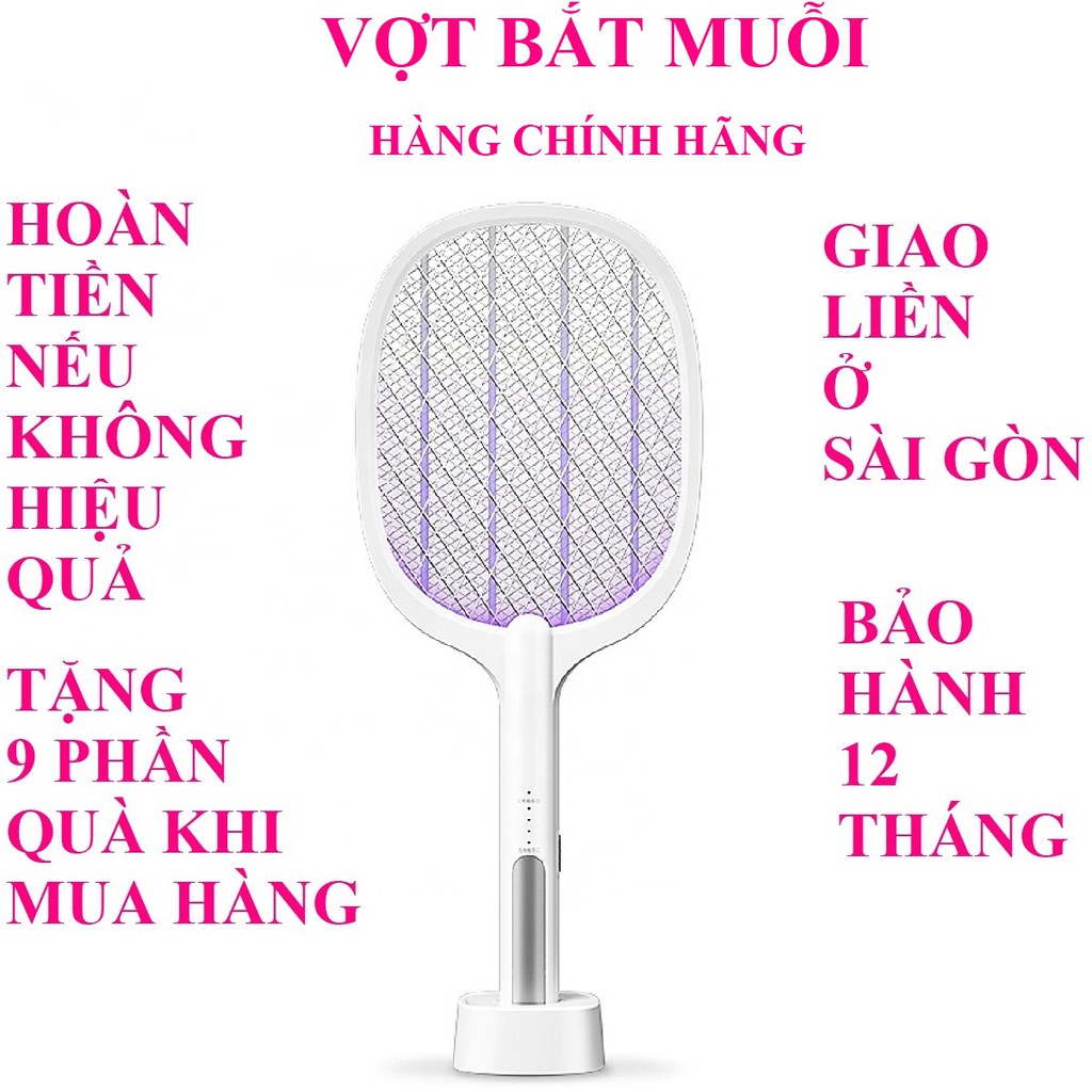 Vợt bắt muỗi vợt muỗi cao cấp vợt đập muỗi kiêm đèn bắt muỗi cây vợt muỗi bảo hành 12 tháng hàng chính hãng