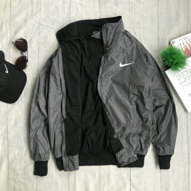 Áo khoác dù lót cào logo thêu nam nữ mặc được