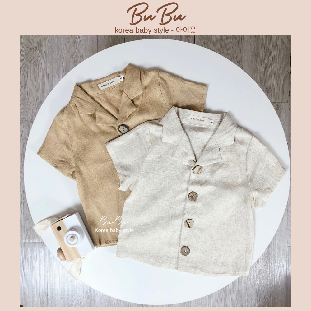 𝐒𝐞𝐭 𝐂𝐨̂̉ 𝐕𝐞𝐬𝐭 𝐂𝐨̣̂𝐜 - Chất Linen Cho Bé Trai