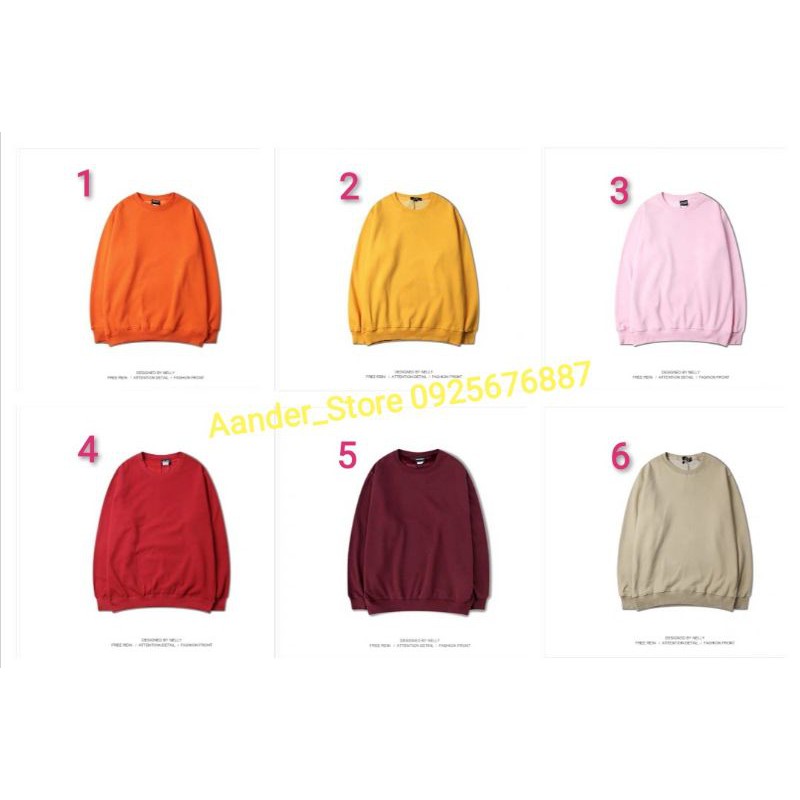 [Sẵn 1 số mẫu] [20 màu] Áo Sweater Unisex nỉ lót lông chính hãng Nelly (order) | BigBuy360 - bigbuy360.vn