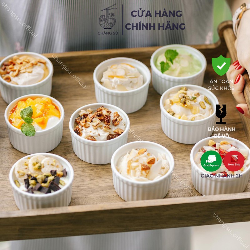 Khuôn sứ làm bánh - Hũ ramekin dụng cụ nướng bánh bông lan chịu nhiệt tốt - Chàng Sứ