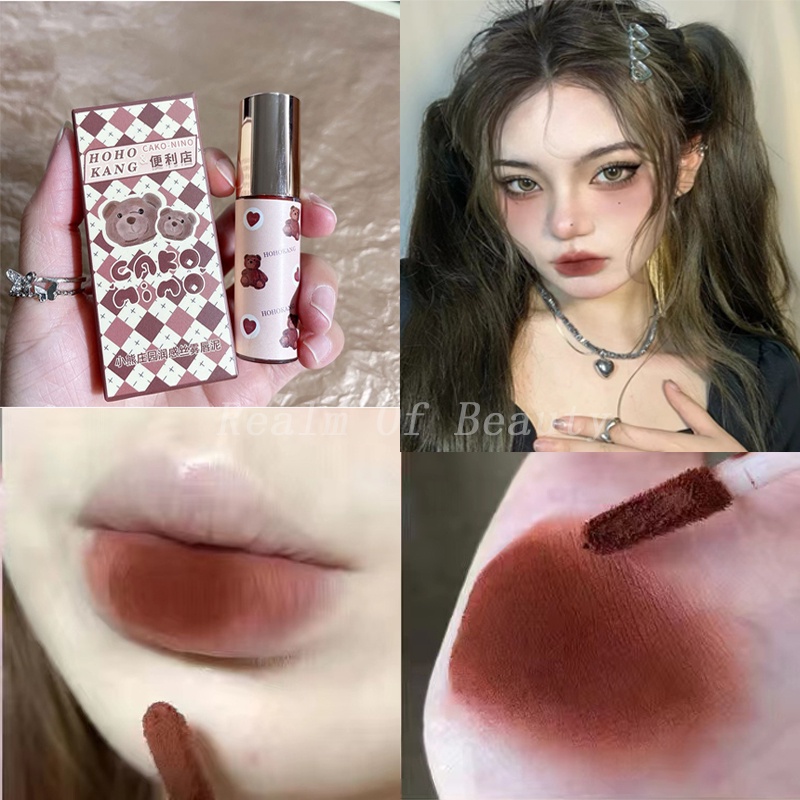 Son Kem Lì HOHOKANG Bear Dưỡng Ẩm Lâu Trôi Tone Đỏ Nâu