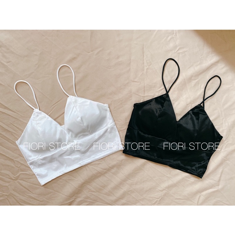 Áo bra phi lụa hai dây cài sau lưng, mặc lót trong áo vest/sơ mi, Có Mút BR90- 189 -2M FIORI STORE