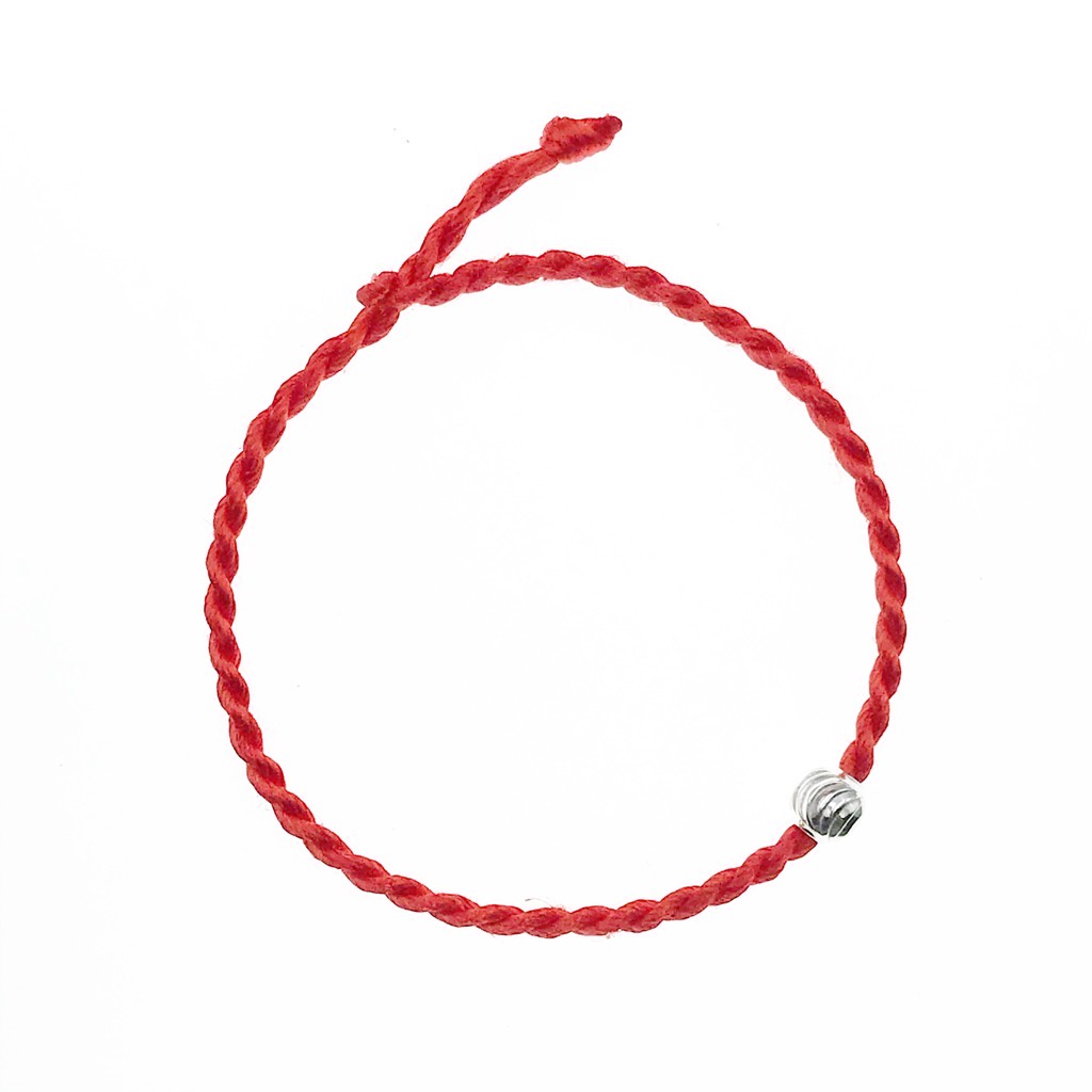 Lắc Tay Nữ Bạc Hiểu Minh LTU528 Chỉ Đỏ Mix Bi Bạc Phay Bảo Hành Vĩnh Viễn