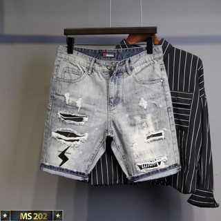 Quần short jean nam đen vẩy sơn quần bò nam cao cấp Gemini co dãn 4 chiều QB218