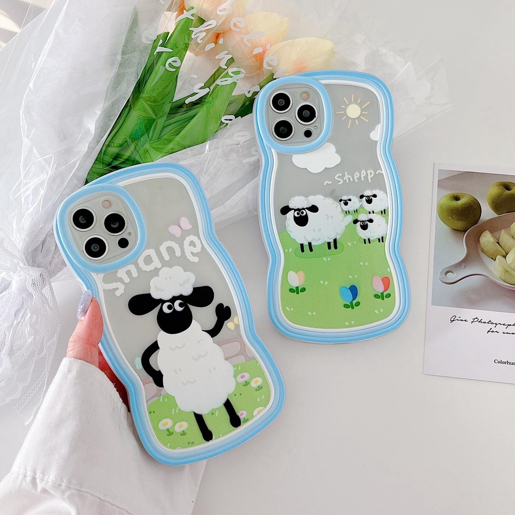 Ốp Điện Thoại Tpu Mềm Trong Suốt Chống Sốc Chống Rơi Họa Tiết Cừu Hoạt Hình Cho iPhone 11 12 13 pro max xr x xsmax