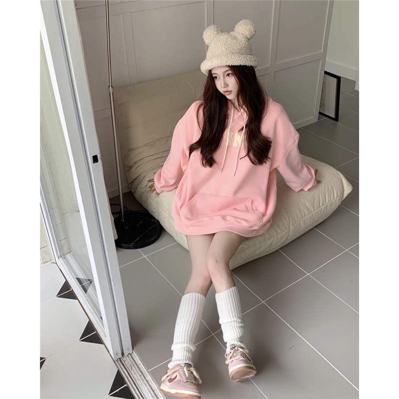 Áo Len Lông Nhung Tay Dài Dáng Rộng Phong Cách Hàn Quốc Mới Cho Nữ