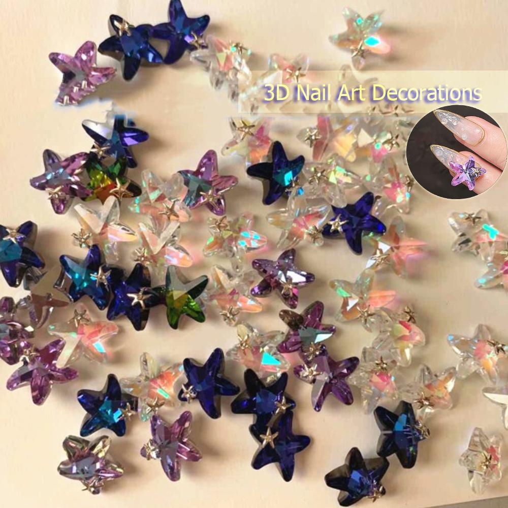 Set 5 Phụ Kiện Trang Trí Móng Nghệ Thuật Hình Sao Biển 3D DIY|Phụ Kiện Trang Trí Thủ Công Xinh Xắn Chất Lượng