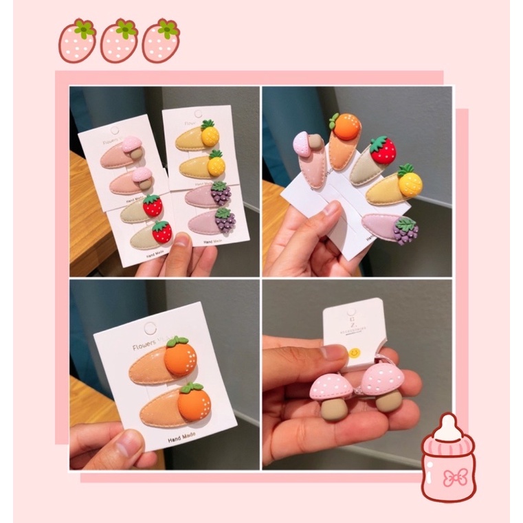 Set 2 kẹp TRÁI CÂY dễ thương cho bé