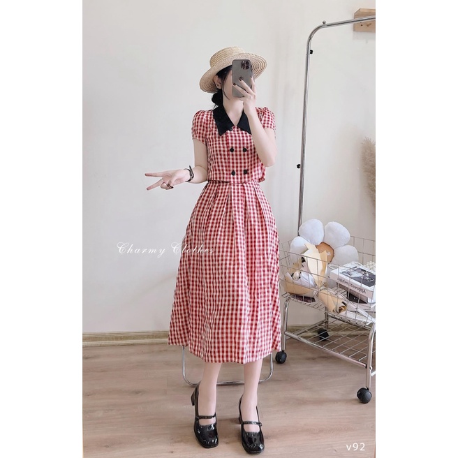 MẪU MỚI VỀ SIÊU PHẨM SÉT VÁY CARO KIỂU KÈM ÁO CỔ SƠ MI LỊCH THIỆP CHE KHUYẾT ĐIỂM CỰC ĐỈNH HÀNG CAO CẤP