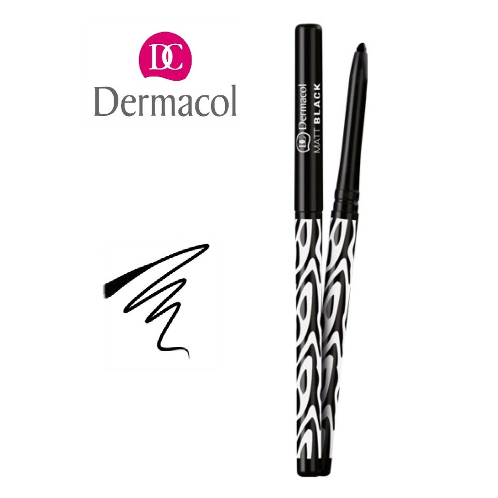 Bút kẻ mắt dạng sáp vặn Dermacol Matt black matte eye pencil 4.3g