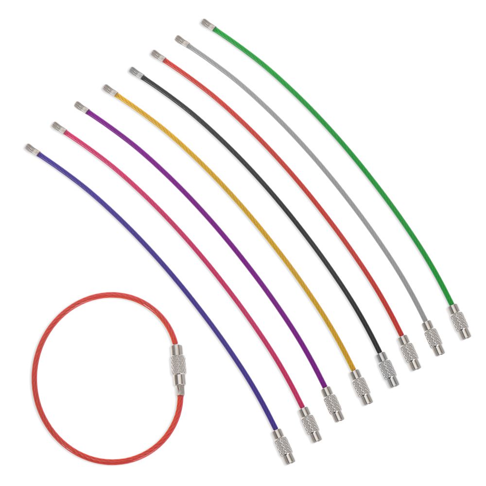 Set 5 dây treo chìa khóa bằng thép không gỉ nhiều màu tùy chọn chất lượng cao