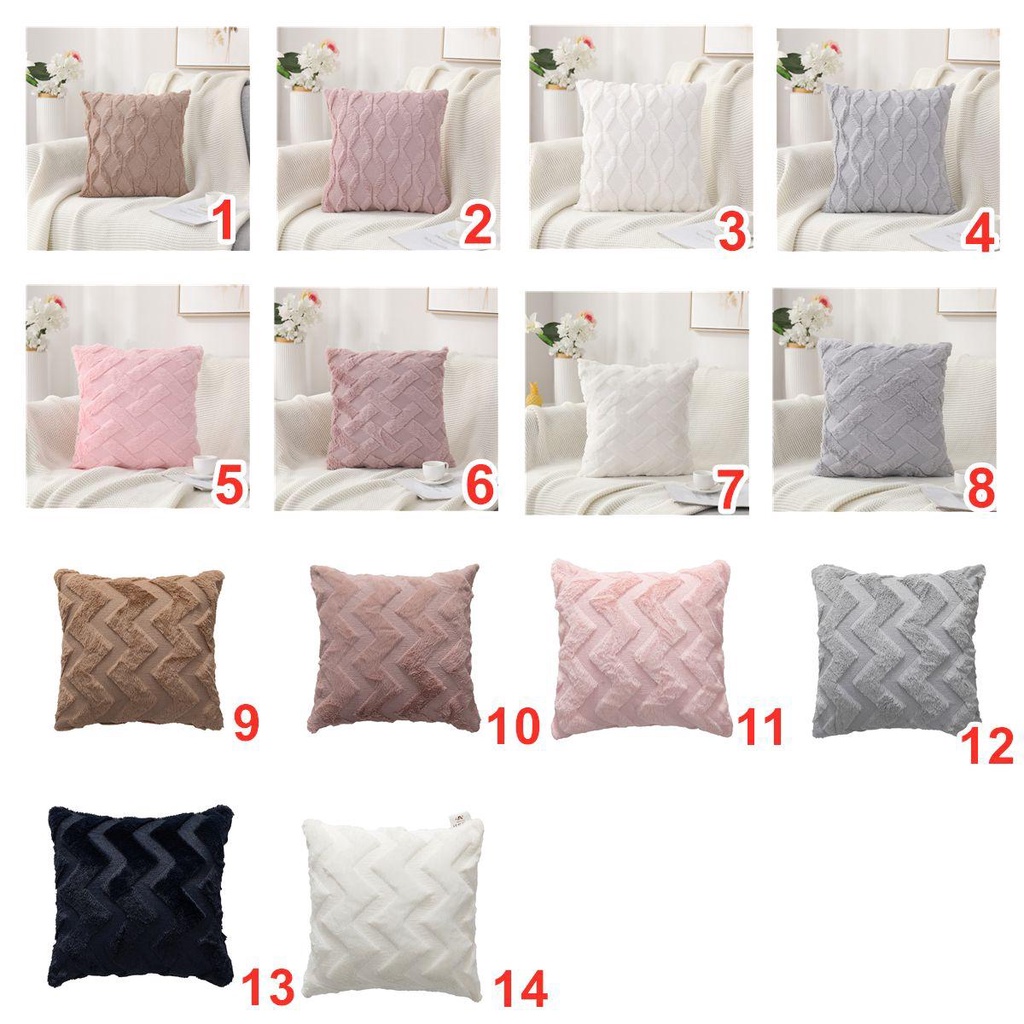 1 Vỏ Gối Lông Mềm 45 * 45cm Trang Trí Phòng Khách