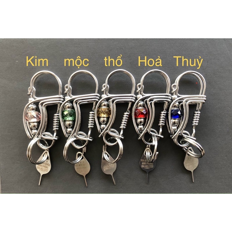 Móc khoá inox đá phong thuỷ