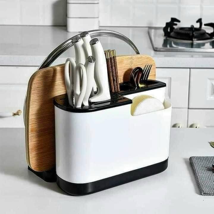 Kệ dao thớt, đũa muỗng đa năng chất liệu nhựa ABS tiện lợi khi sử dụng