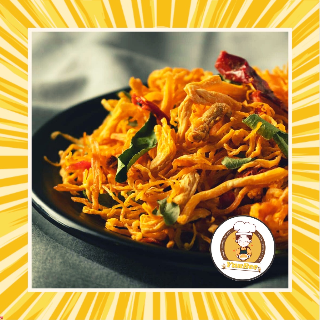 Khô gà lá chanh 1kg 500g 300g xé cay siêu ngon YUUBEE - Đồ ăn vặt Việt Nam - Ăn vặt YuuBee