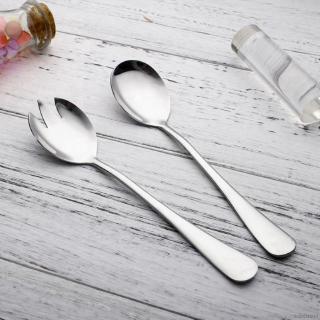 2Pcs / Set Stainless Steel Dinnerware Set Cutlery Salad Spoon Tableware Kitchen Accessories
