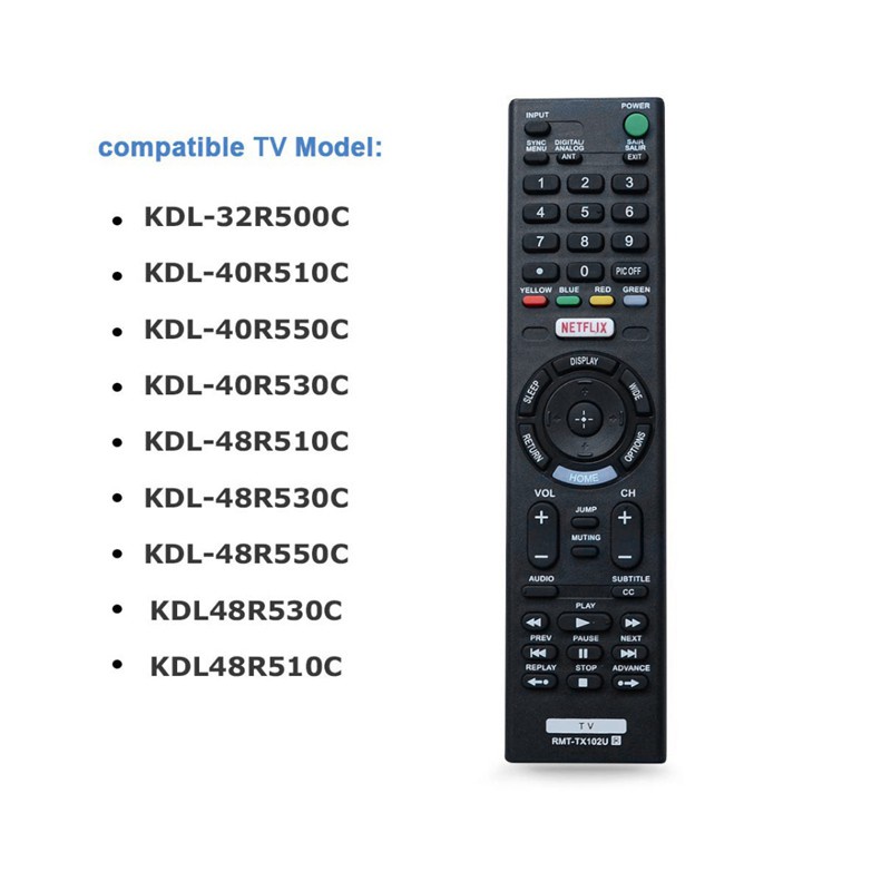 Thông Minh Điều Khiển Từ Xa Cho Tv Sony Rmt-Tx102U Rmt-Tx100D Rmt-Tx101J Rmt-Tx101D Rmt-Tx100E Rmt-Tx101E Rmtx