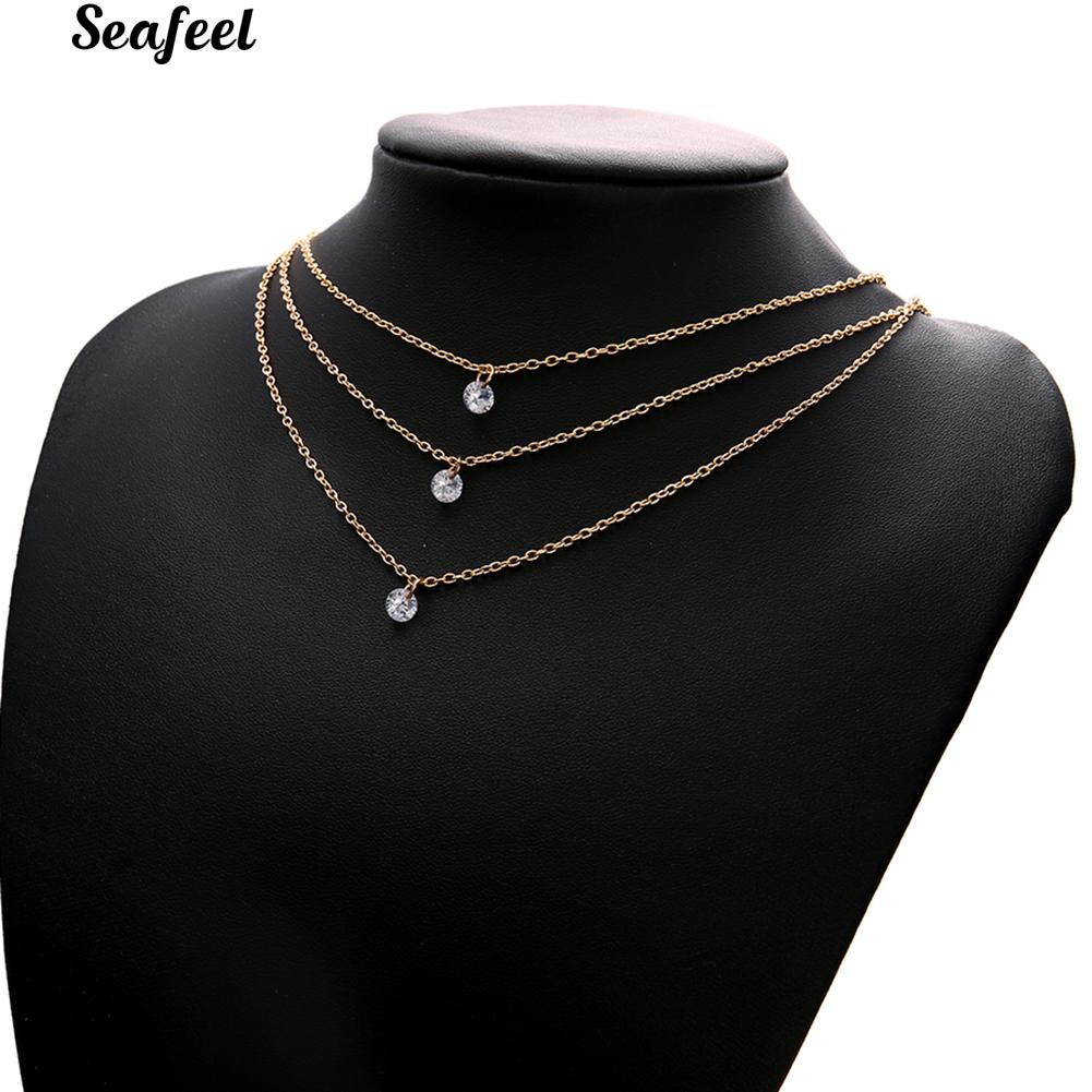 Vòng cổ choker 3 lớp đính đá pha lê