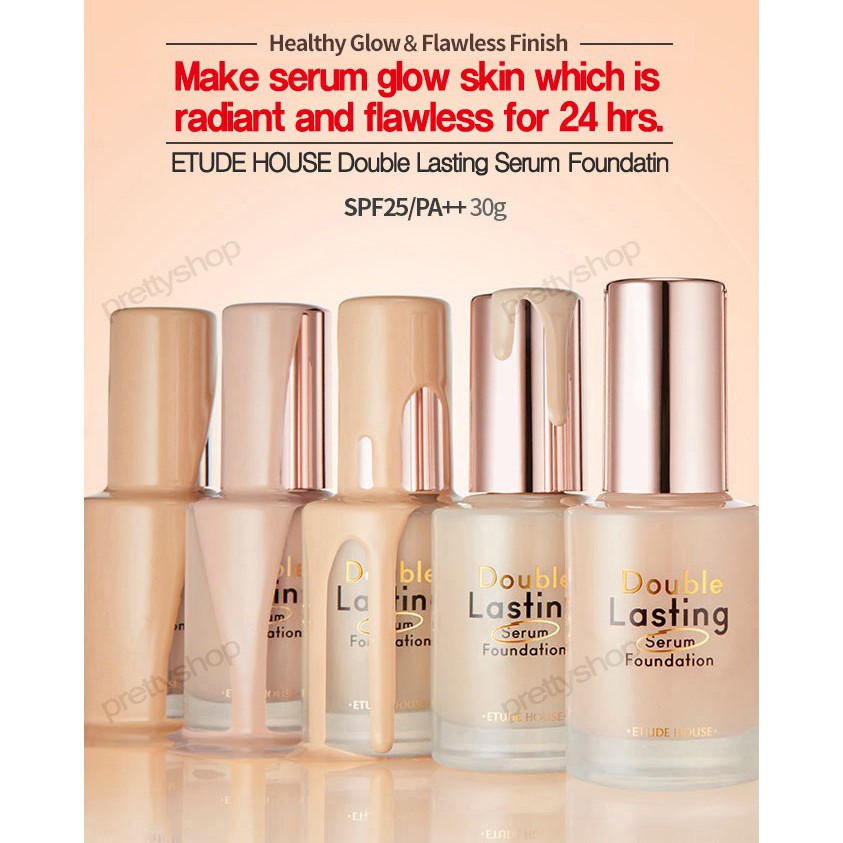 [Etude House]NEW 35g💝THƯƠNG HIỆU HÀN QUỐC💝 Double Lasting Serum Foundation SPF25/PA++ Korean Cosmetics face bb