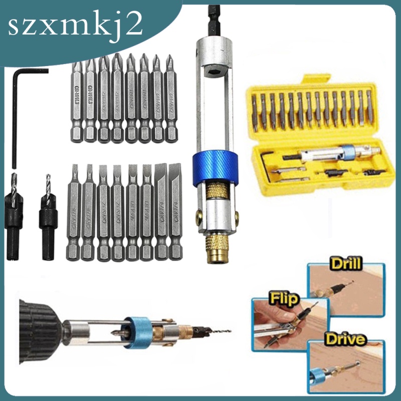 Cutest  20pcs Multi Screwdriver Set  Drill Driver Countersink Bits & Wrench