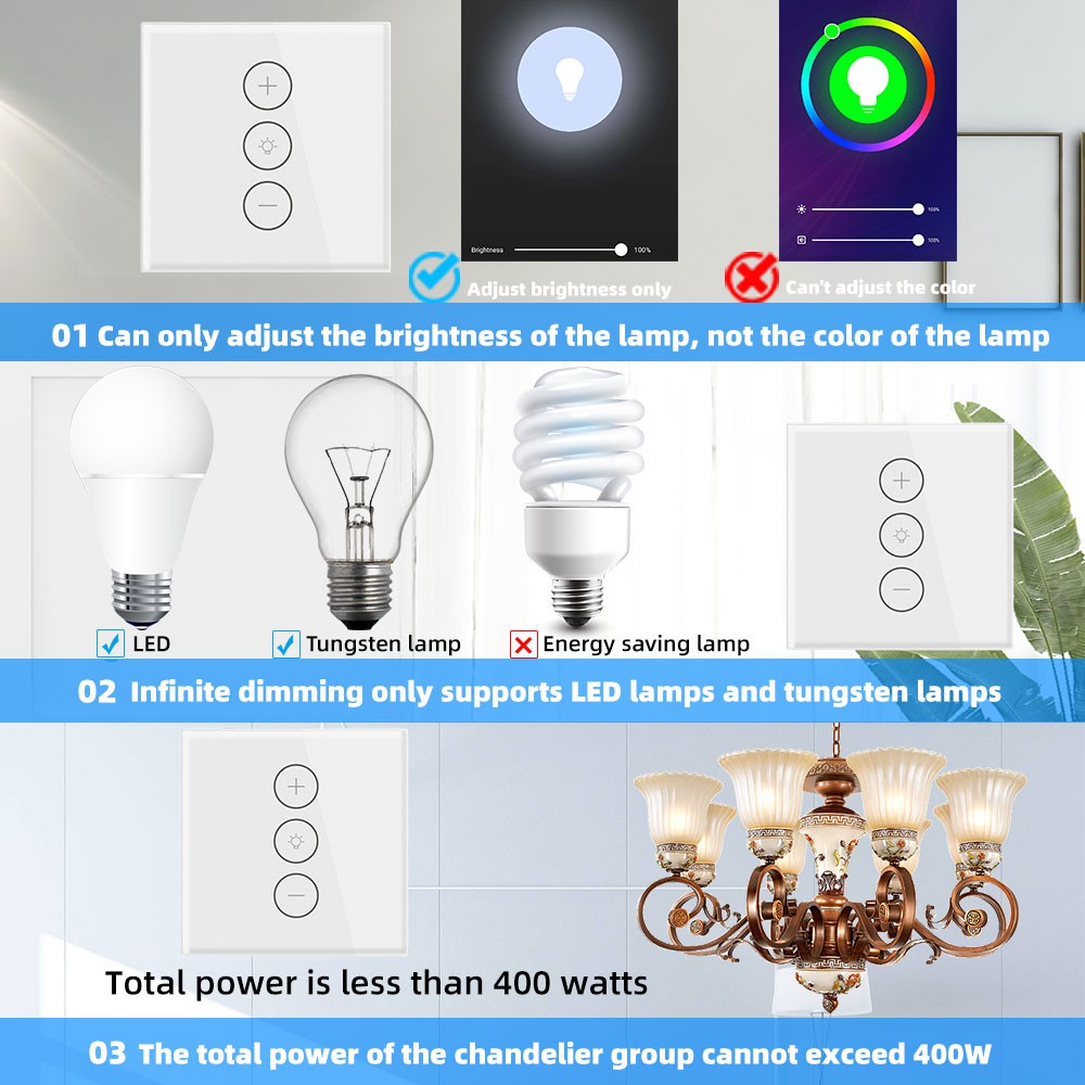 Công tắc đèn SMATRUL TUya cảm biến từ xa WiFi không dây dùng APP Smart Life cho Amazon Alexa và Google Home 220V 110