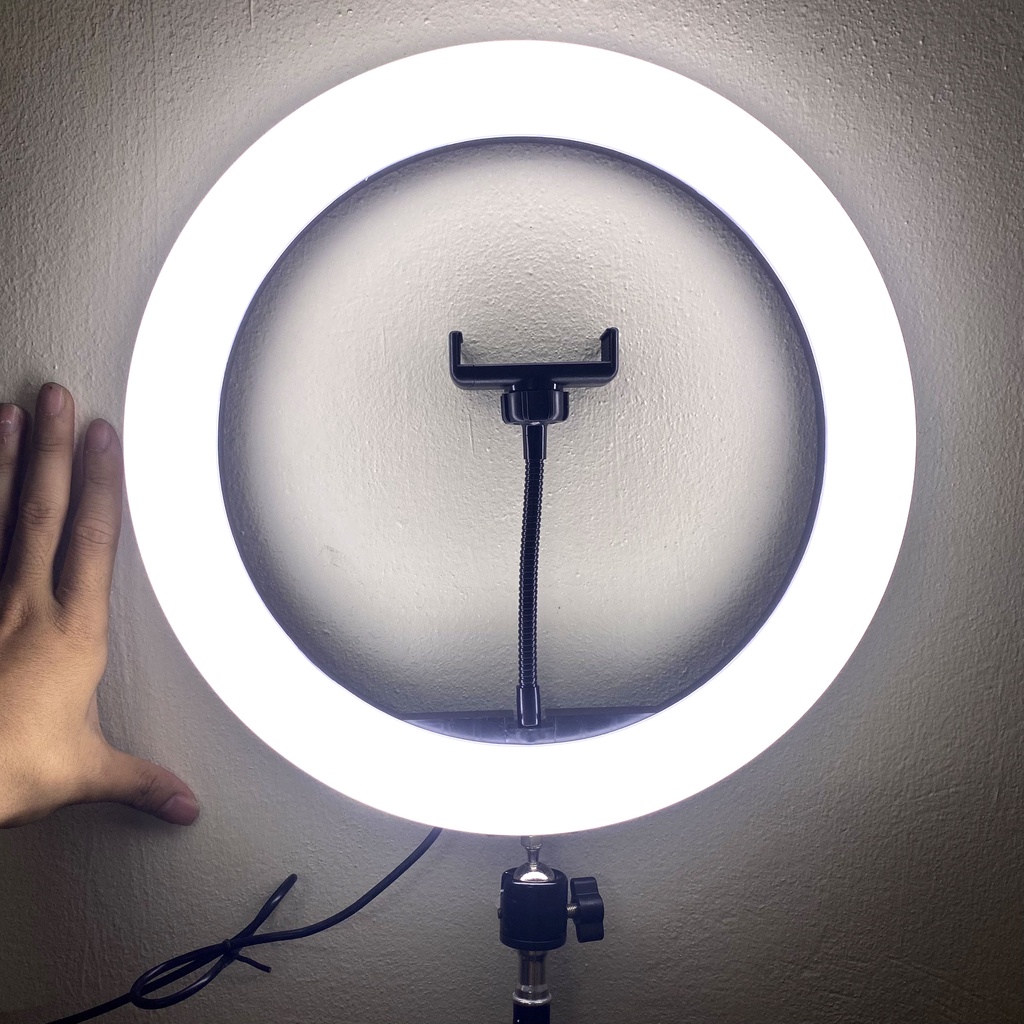 Đèn livestream để bàn 30,33cm tiện lợi quay video, chụp ảnh kèm đèn nền và giá đỡ điện thoại cao 30cm