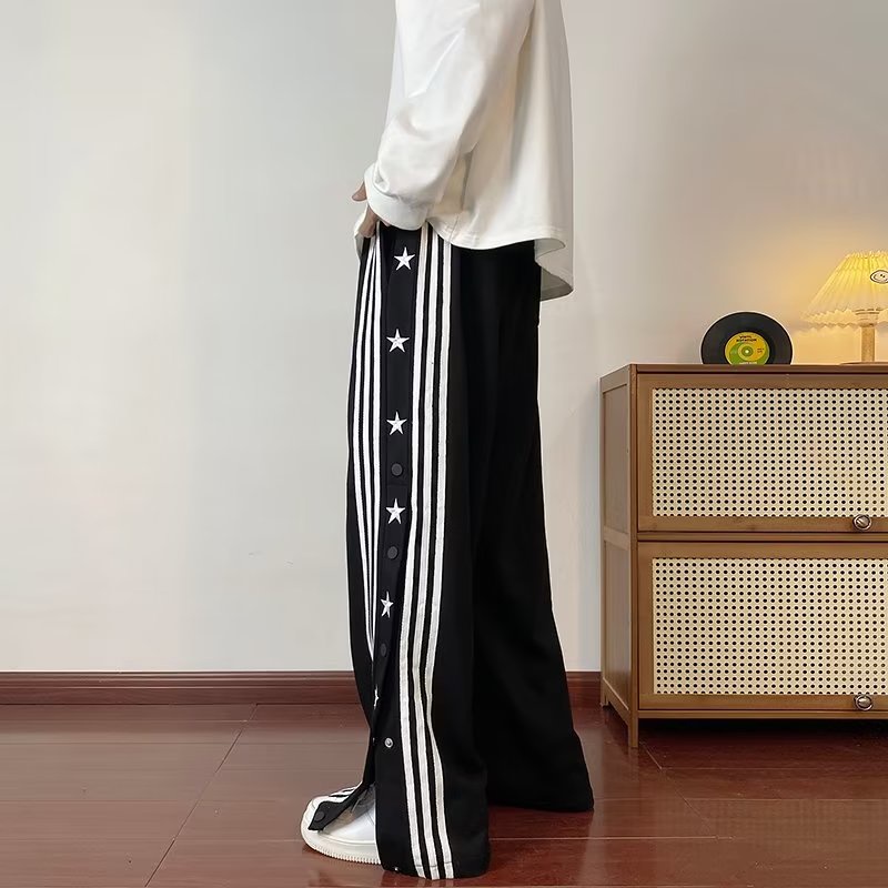 Quần ống rộng Họa Tiết Kẻ Sọc Thời Trang Phong Cách Hàn Quốc Cho Nam / Nữ