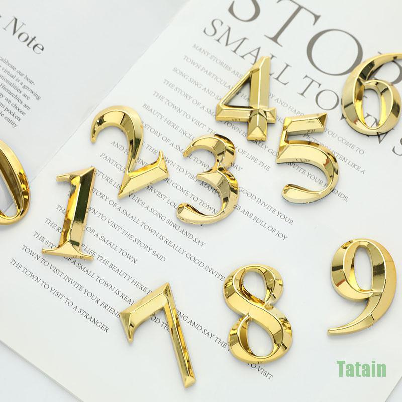 Miếng dán tường kiểu số nhà màu vàng 5cm dành cho trang trí nhà cửa