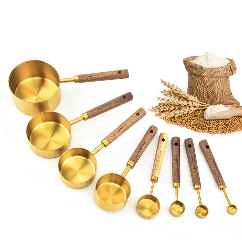 Bộ Muỗng Đo Lường Bằng Thép Không Gỉ Tiện Dụng Cho Nhà Bếp