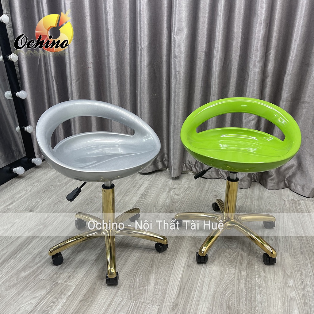 Ghế Xoay Văn Phòng Cao Cấp, Ghế Bánh Xe Chân Vàng Sao Sang Chảnh Mẫu Nhựa Khoét Lỗ (Ảnh Thật Và Video)