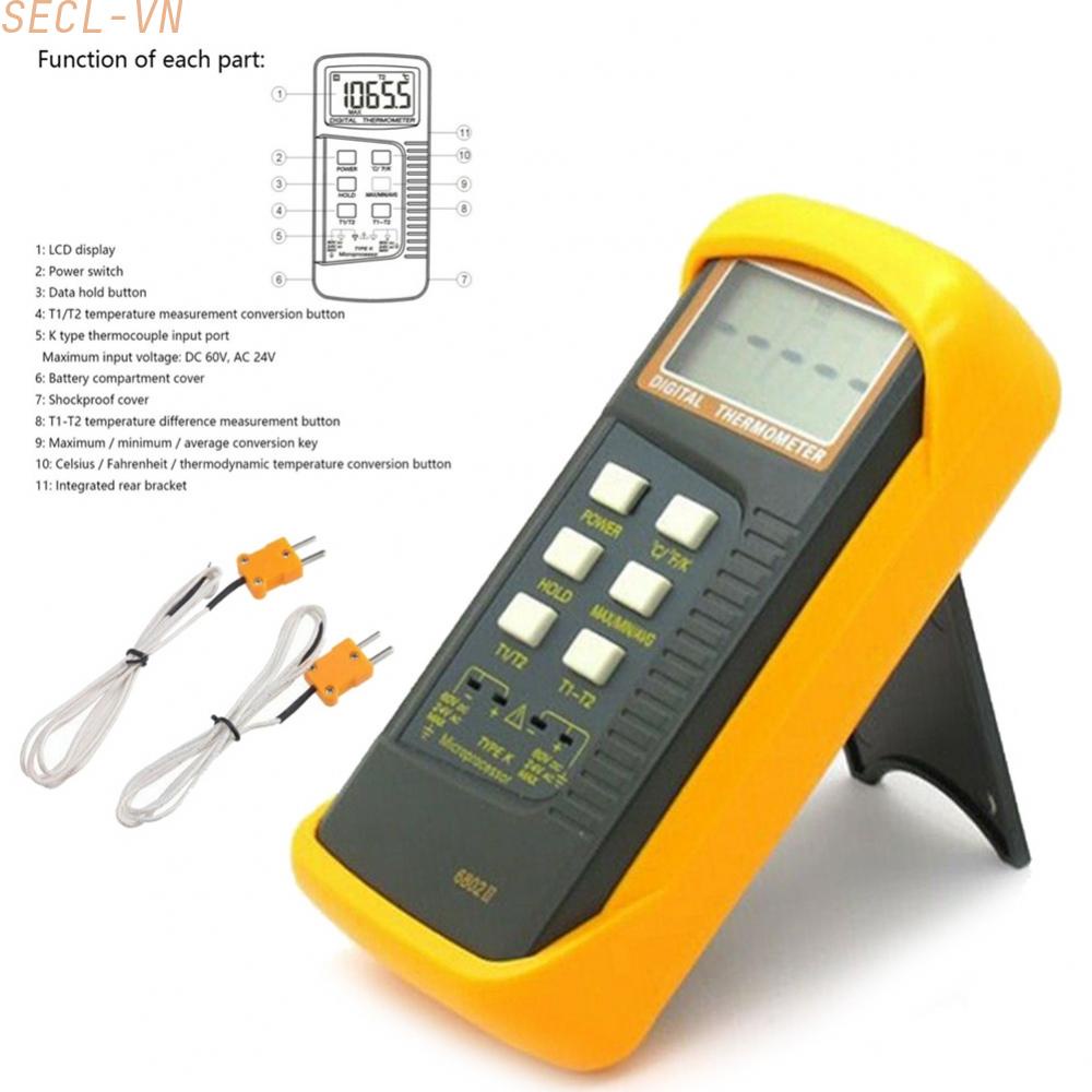 Digital Thermometer 6802 II Automatic Power-off Dual Channel Durability